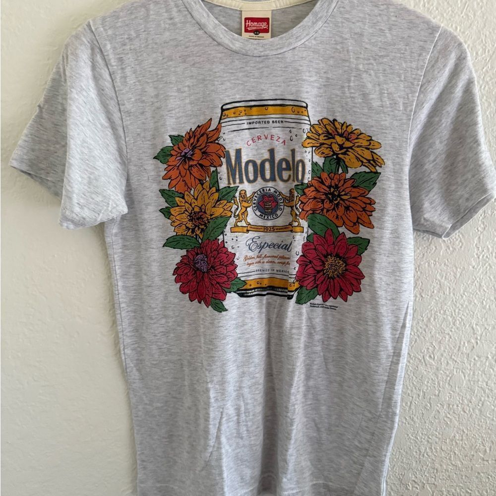 HOMAGE Light Gray Modelo Floral Tee